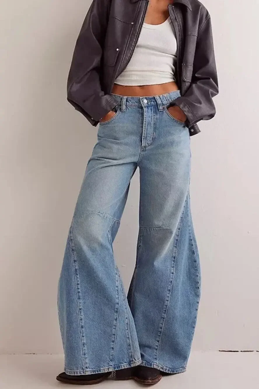Free People Eden Slouchy Wide Leg Jean Boho